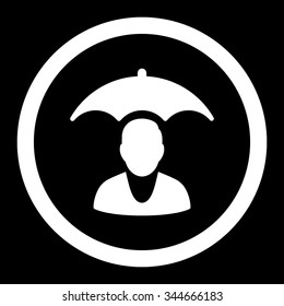 Patient Safety vector icon. Style is flat rounded symbol, white color, rounded angles, black background.