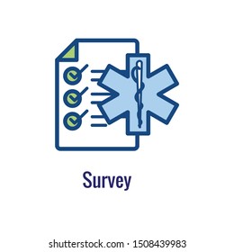 Patient Satisfaction Icon with patient experience imagery and rating idea