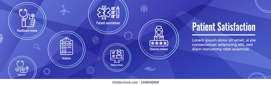 Patient Satisfaction Icon Set and Web Header Banner