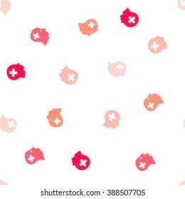 Patient Seamless repeatable pattern. Style is flat vector symbols on a white background.