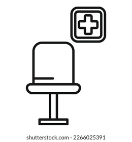 Patient seat icon outline vector. Waiting area. Chair female