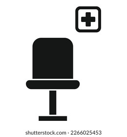 Patient seat icon simple vector. Waiting area. Chair female