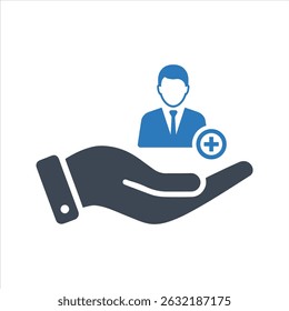 Patient service priority icon. Vector and glyph