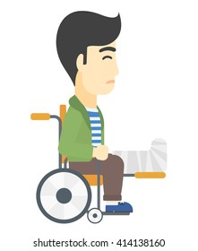 Patient sitting in wheelchair.