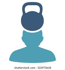 Patient Stress vector icon. Style is bicolor flat symbol, cyan and blue colors, rounded angles, white background.