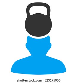 Patient Stress vector icon. Style is bicolor flat symbol, blue and gray colors, rounded angles, white background.