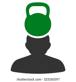 Patient Stress vector icon. Style is bicolor flat symbol, green and gray colors, rounded angles, white background.