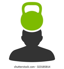 Patient Stress vector icon. Style is bicolor flat symbol, eco green and gray colors, rounded angles, white background.