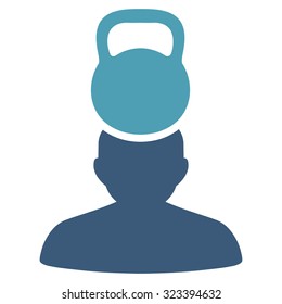 Patient Stress vector icon. Style is bicolor flat symbol, cyan and blue colors, rounded angles, white background.