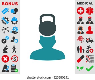 Patient Stress vector icon. Style is bicolor flat symbol, soft blue colors, rounded angles, white background.