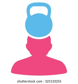 Patient Stress vector icon. Style is bicolor flat symbol, pink and blue colors, rounded angles, white background.