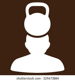 Patient Stress vector icon. Style is flat symbol, white color, rounded angles, brown background.