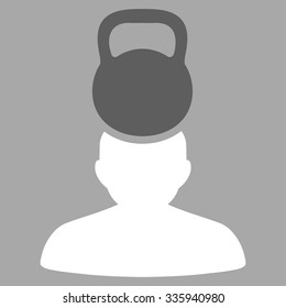 Patient Stress vector icon. Style is bicolor flat symbol, dark gray and white colors, rounded angles, silver background.