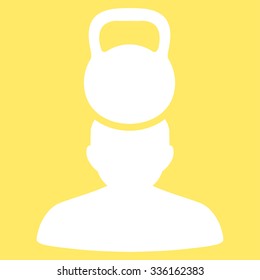 Patient Stress vector icon. Style is flat symbol, white color, rounded angles, yellow background.
