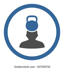 Patient Stress vector icon. Style is bicolor flat rounded symbol, cobalt and gray colors, rounded angles, white background.