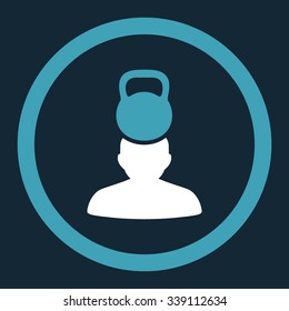 Patient Stress vector icon. Style is bicolor flat rounded symbol, blue and white colors, rounded angles, dark blue background.