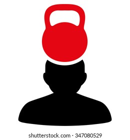 Patient Stress vector icon. Style is bicolor flat symbol, intensive red and black colors, rounded angles, white background.