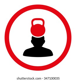 Patient Stress vector icon. Style is bicolor flat rounded symbol, intensive red and black colors, rounded angles, white background.