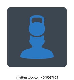 Patient Stress vector icon. Style is flat rounded square button, smooth blue colors, white background.