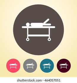 Patient & Stretcher Icon in round shape.