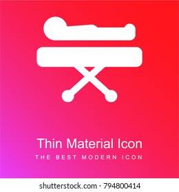 Patient in a Stretcher red and pink gradient material white icon minimal design