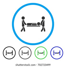 Patient Stretcher rounded icon. Vector illustration style is a flat iconic symbol inside a circle, black, grey, blue, green versions. Designed for web and software interfaces.