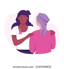Patient support illustration designed in flat style 