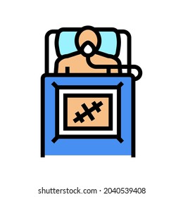 vector del icono de color de la cirugía del paciente. signo de cirugía del paciente. ilustración de símbolo aislado