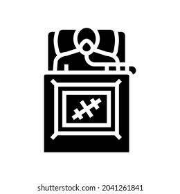 patient surgery glyph icon vector. patient surgery sign. isolated contour symbol black illustration