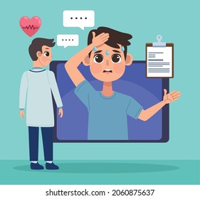 patient in tablet and doctor telemedicine