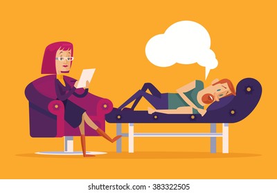 Patient Talking Psychologist Vector Flat Illustration Stock Vector ...