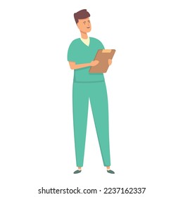 Patient therapist icon cartoon vector. Hospital care. Medical room