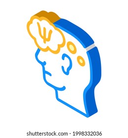 patient thinking about doctor help isometric icon vector. patient thinking about doctor help sign. isolated symbol illustration