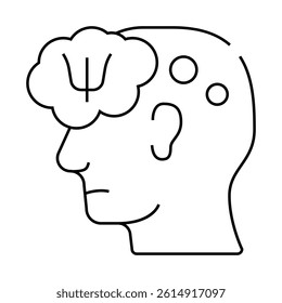 patient thinking about doctor help line icon vector. patient thinking about doctor help sign. isolated contour symbol black illustration