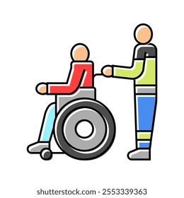 patient transfer ambulance color icon vector. patient transfer ambulance sign. isolated symbol illustration