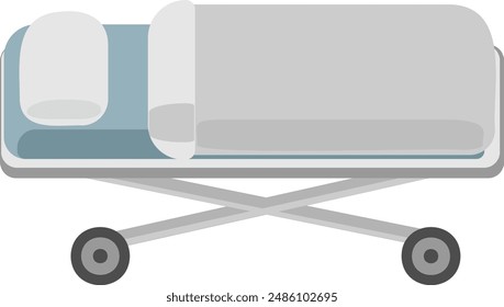 Patient Transfer Stretcher on a Transparent Background