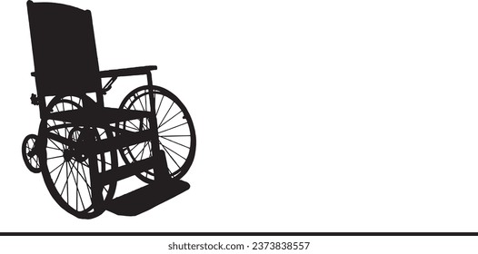 Patient Transportation Concept: Healthcare Wheelchair Graphic "Wheelchair in Retro Style: Hand-Drawn Ink Sketch Vector"