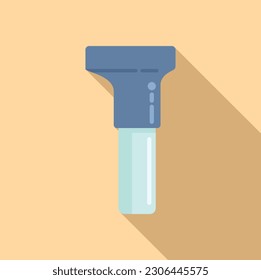 Patient tube icon flat vector. Corona lab. Nose check