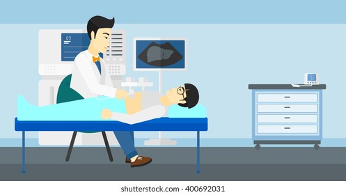 Patient under ultrasound examination.