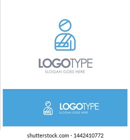 Patient, User, Injured, Hospital Blue Outline Logo Place for Tagline