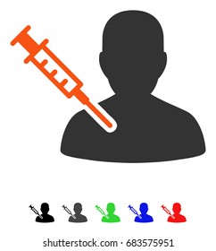 Patient Vaccination flat vector icon with colored versions. Color patient vaccination icon variants with black, gray, green, blue, red.