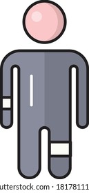 icono de línea de color del vector del paciente 