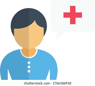 patient vector flat color icon