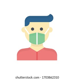 Ilustración plana vectorial del paciente. Icono de la pandemia del virus Corona.