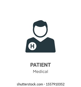 Patient vector icon on white background. Flat vector patient icon symbol sign from modern medical collection for mobile concept and web apps design.