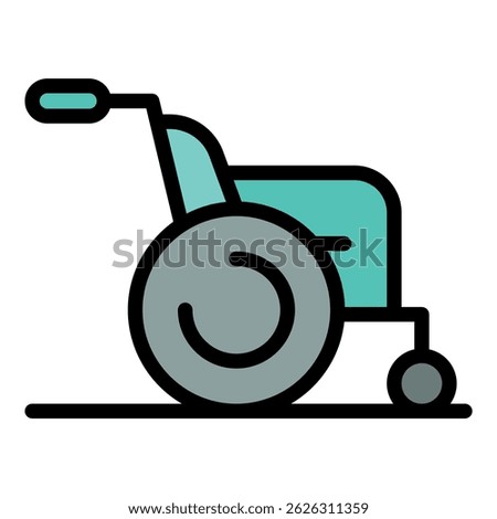 Patient vehicle icon. Outline patient vehicle vector icon color flat isolated
