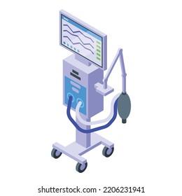 Patient ventilator icon. Isometric of patient ventilator vector icon for web design isolated on white background