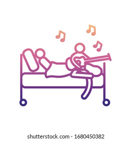 el paciente visita el icono nolan. Línea delgada simple, contorno vectorial de iconos de hospital para ui y ux, sitio web o aplicación móvil