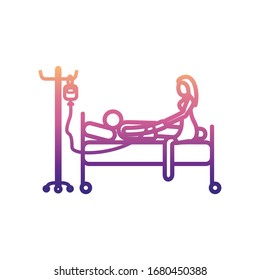 el paciente visita el icono nolan. Línea delgada simple, contorno vectorial de iconos de hospital para ui y ux, sitio web o aplicación móvil