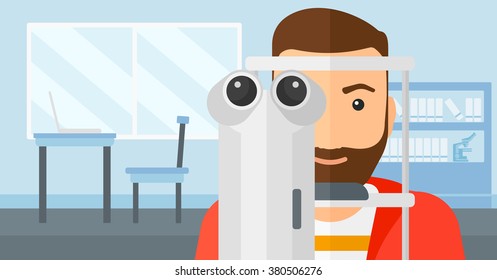 Patient visiting ophthalmologist.